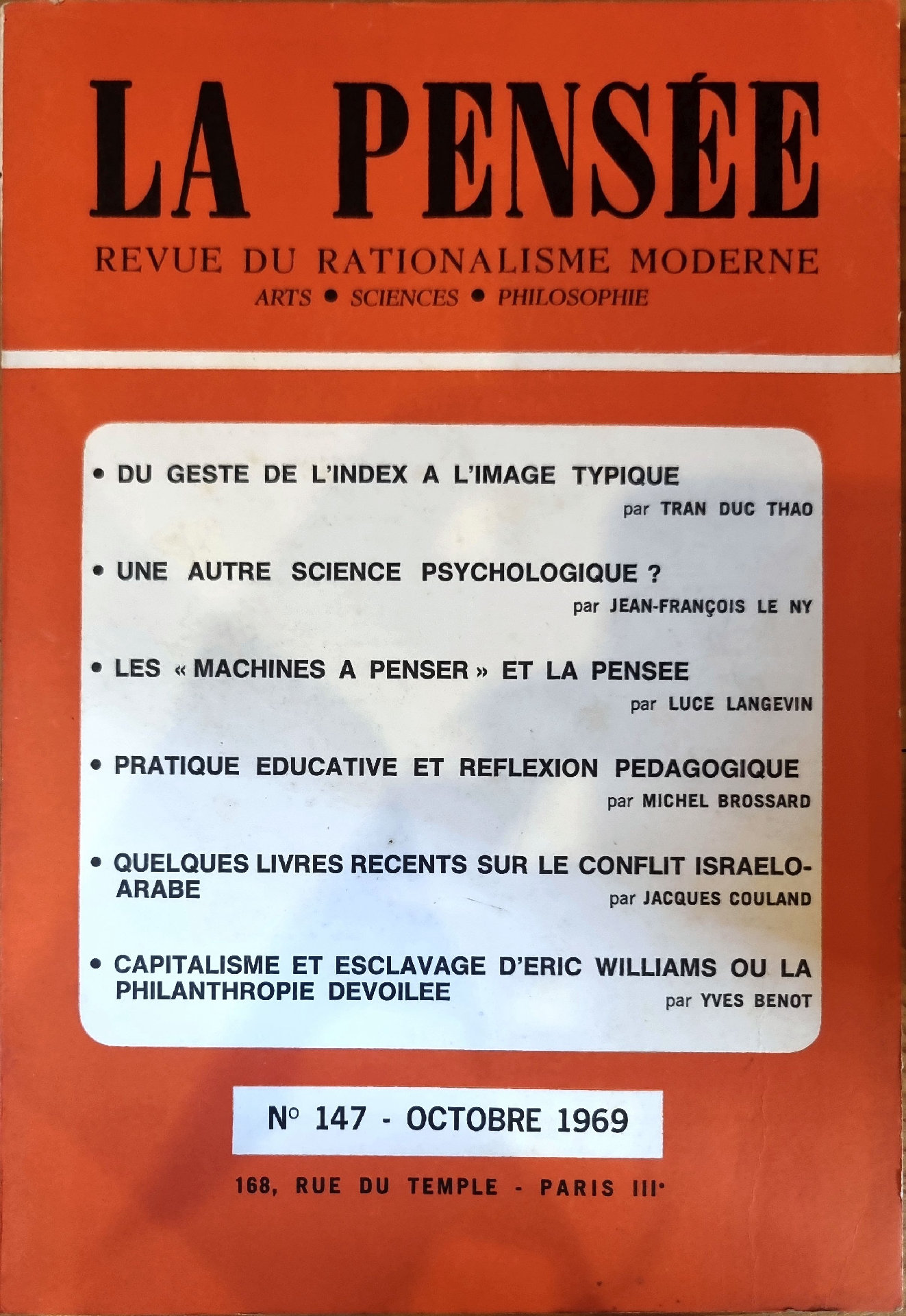 LA PENSÉE, N° 147