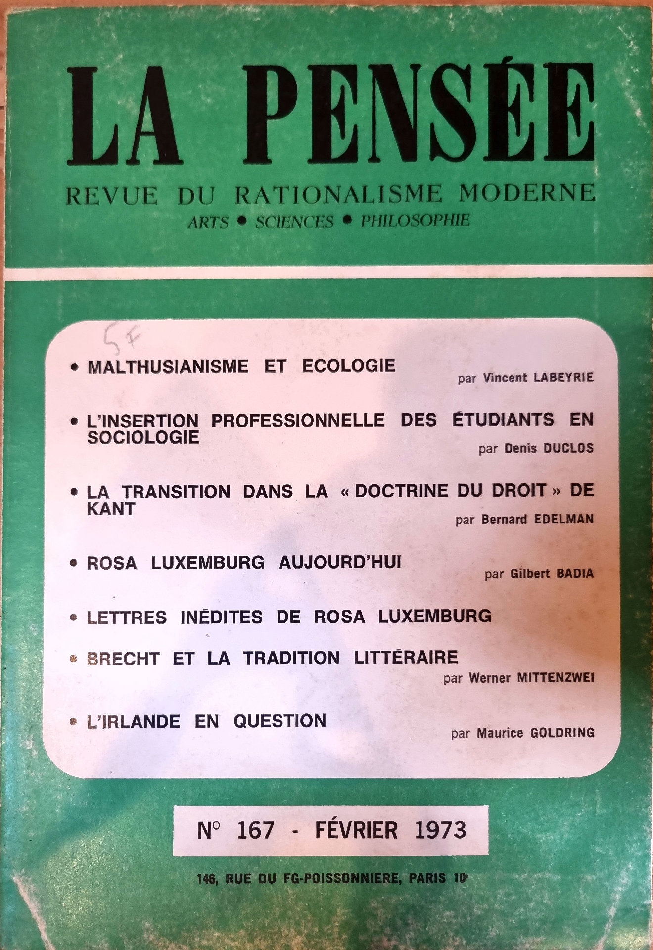 La Pensée – Revue du Rationalisme Moderne