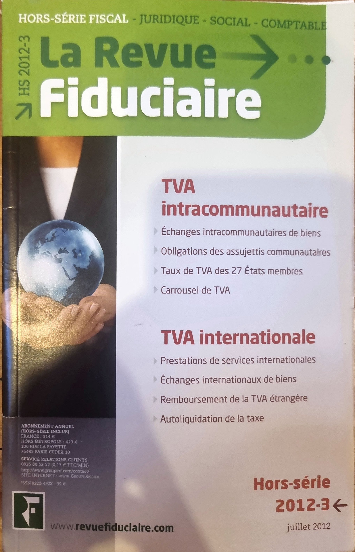 La Revue Fiduciaire – Hors-série 2012-3 : TVA intracommunautaire et internationale