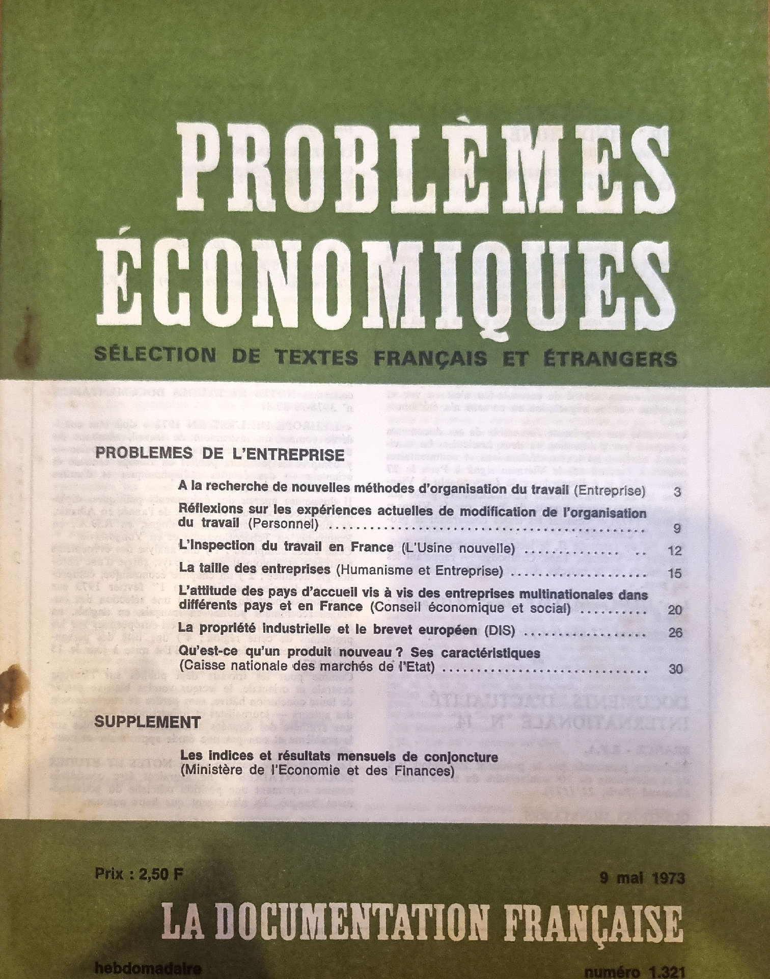 Problèmes Économiques