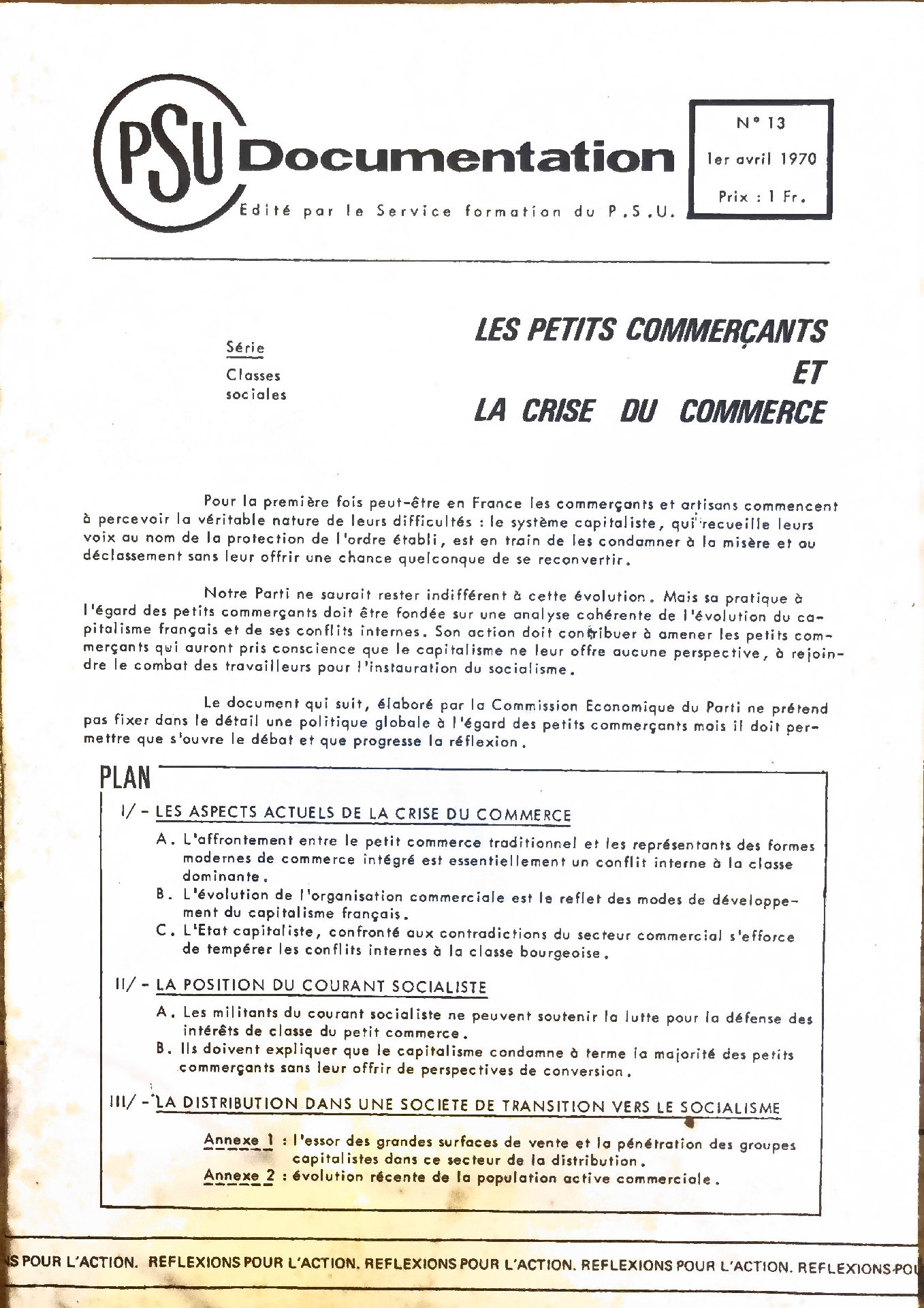 Les Petits Commerçants et la Crise du Commerce