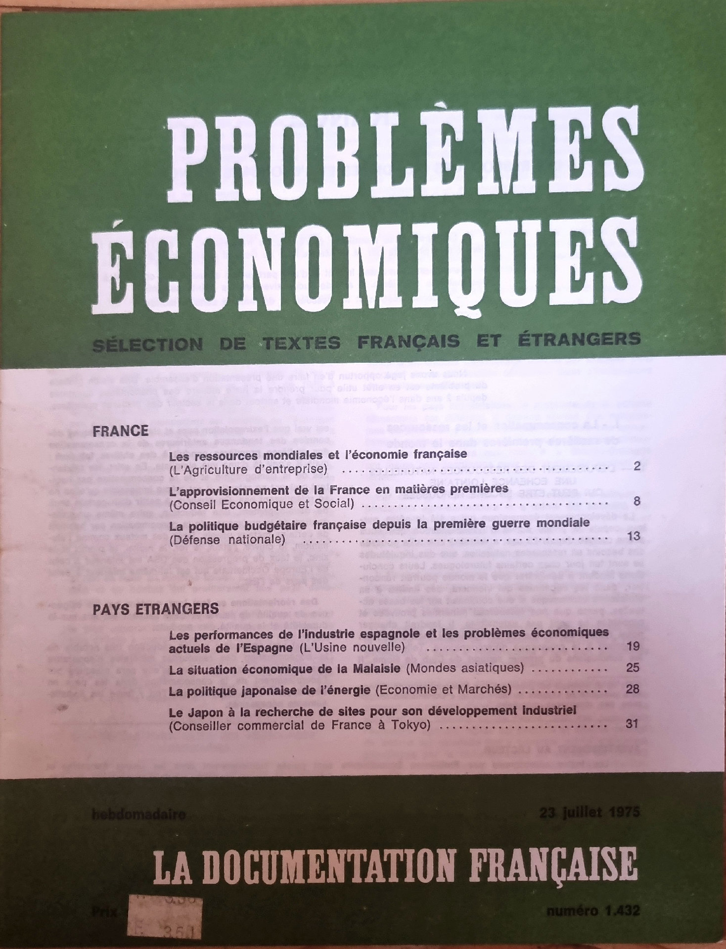 Problèmes Économiques