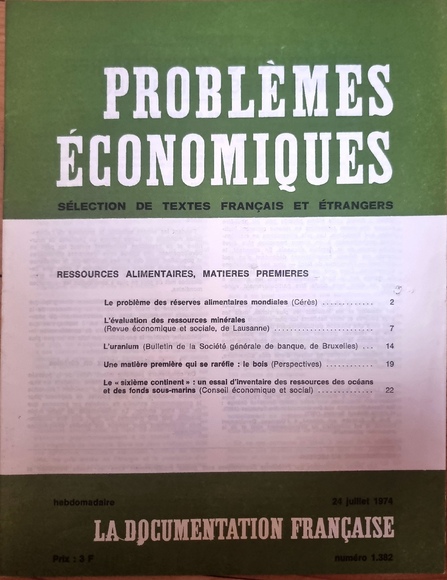 Problèmes économiques