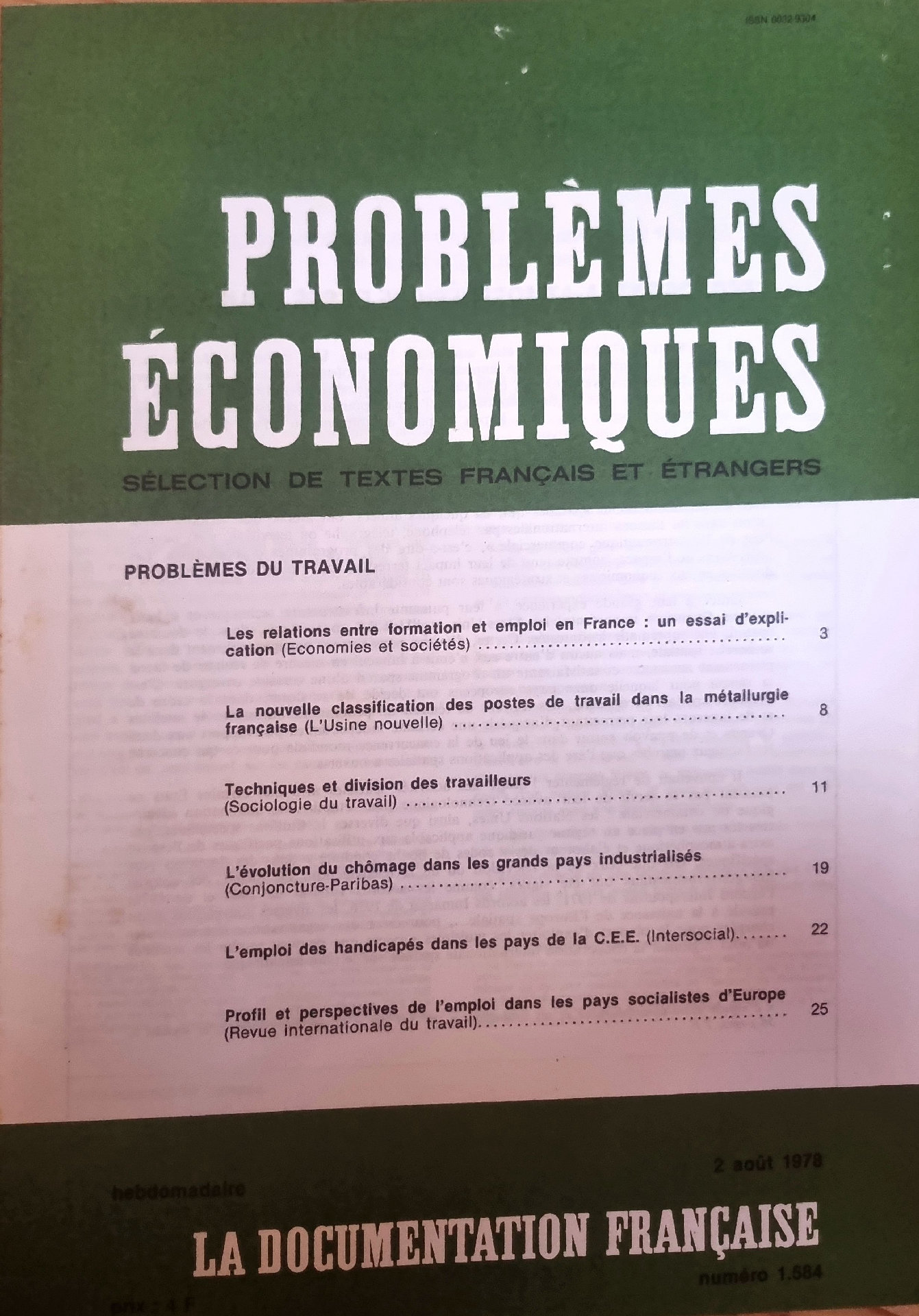 Problèmes Économiques