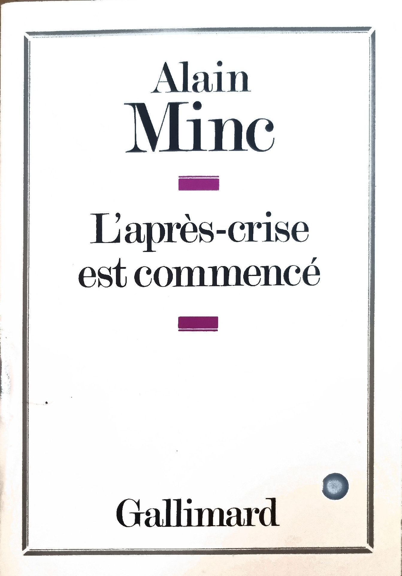 L&rsquo;après-crise est commencé